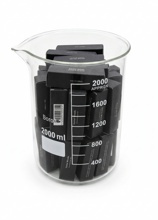 Glass Beaker + 45x 2ml Samples (RRP of $450)