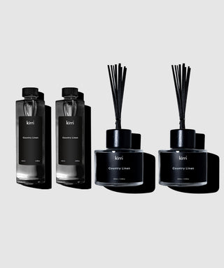 Country Linen Reed Diffuser 100ml Duo + Country Linen Reed Refill 100ml Duo