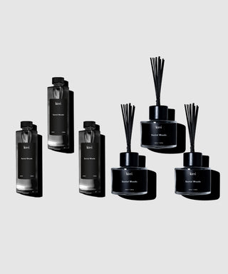 Santal Woods Reed Diffuser 100ml Trio + Santal Woods Reed Refill 100ml Trio