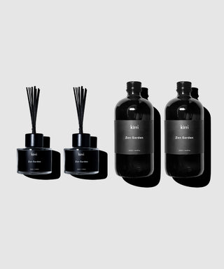 Zen Garden Reed Diffuser 200ml Duo + Zen Garden Reed Refills 500ml Duo