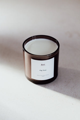 Fig Tree 400g Candle + Glass Cloche + Wooden Base