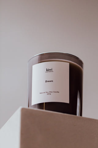 Dream 400g Candle + Glass Cloche + Wooden Base