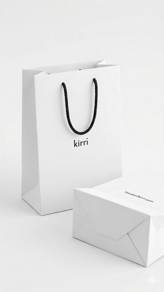 Large kirri Retail Bags x30 + 100 sheets of kirri branded tissue paper